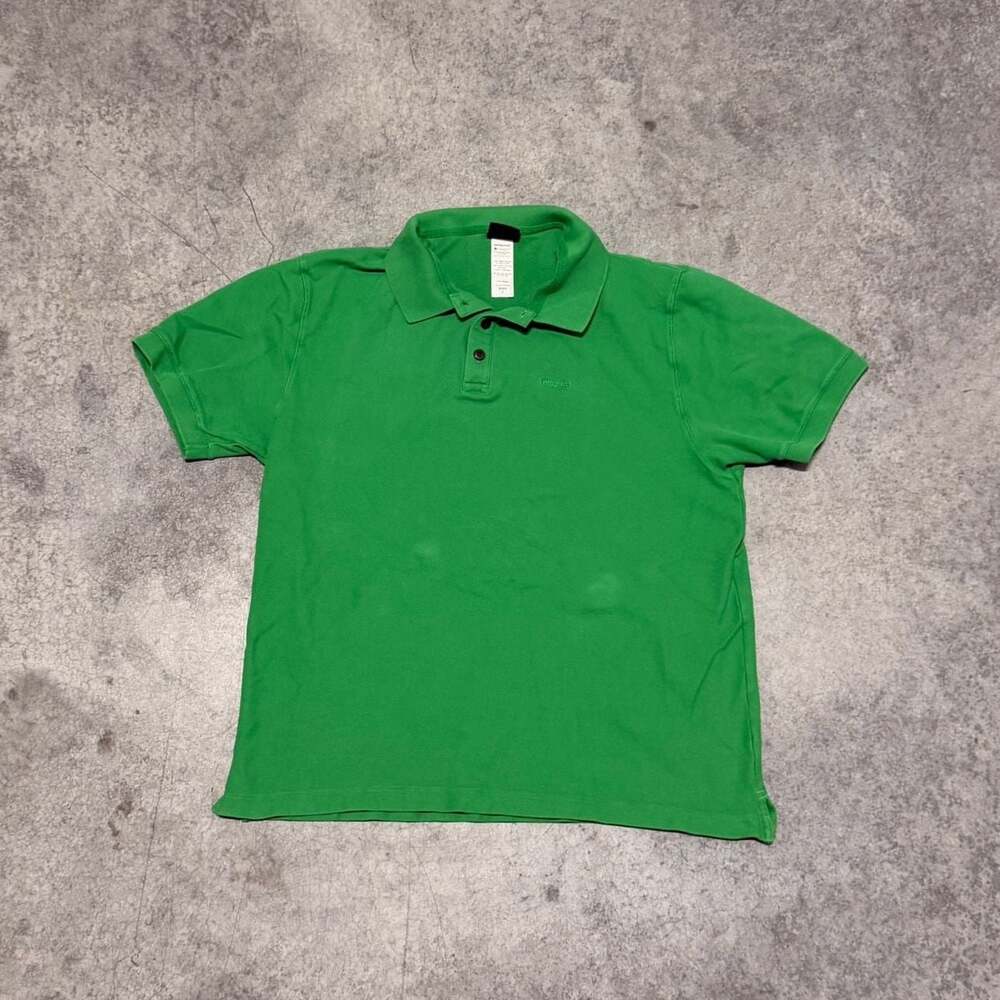 Patagonia Green Organic Cotton Piqué Polo Shirt Size L